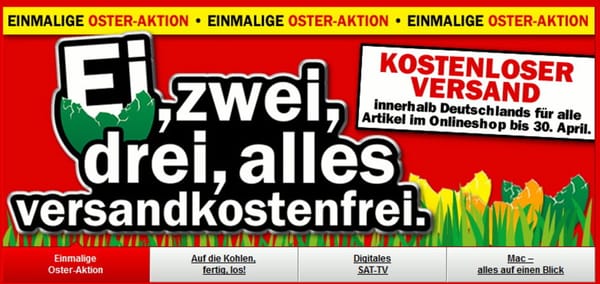 MediaMarkt.de verzichtet auf Versandkosten