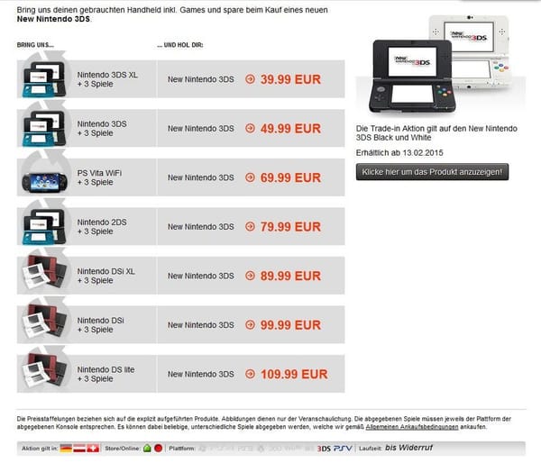 GameStop startet New-3DS-Aktion