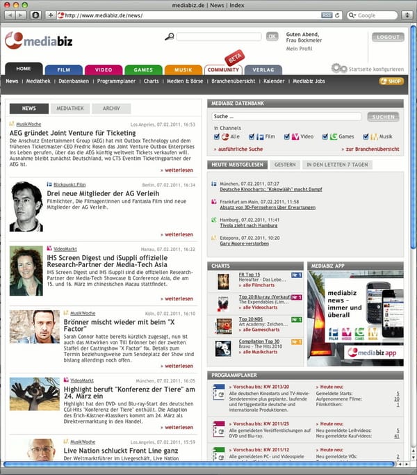 mediabiz.de startet mit Rekordergebnis ins neue Jahr