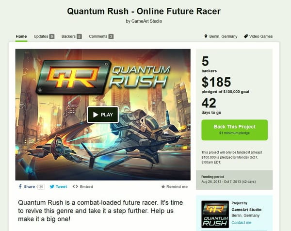 GameArt Studio startet Kickstarter-Kampagne für "Quantum Rush"