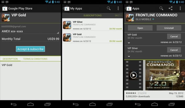Google Play startet In-App-Abos, In-App-Käufe dominieren