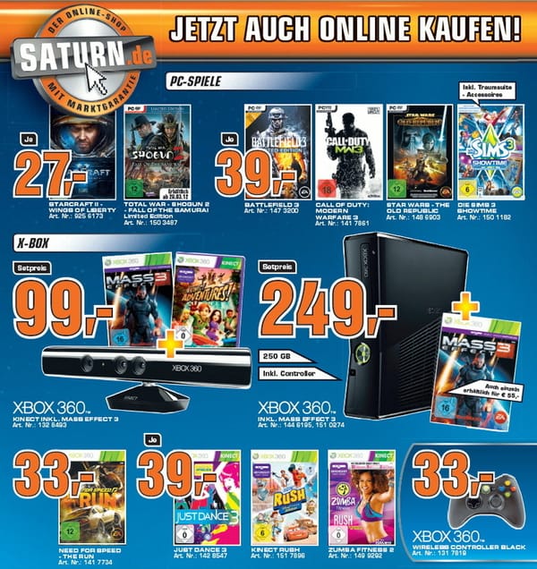 Saturn schnürt "Mass Effect"-Bundles