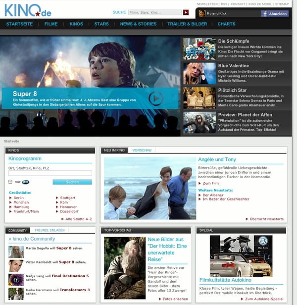 Das neue kino.de: neue Optik, verbesserte Usability, revolutionäre Social Features