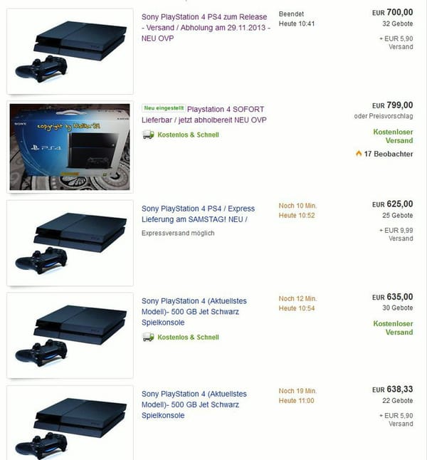 PS4 erzielt Höchstpreise auf eBay
