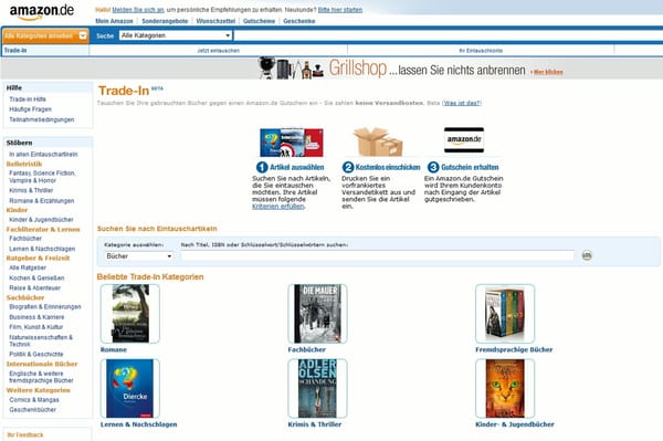 Amazon.de startet Trade-in-Service