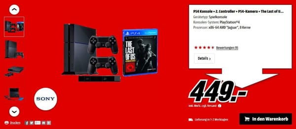 Media Markt lockt mit PS4-Schnäppchen
