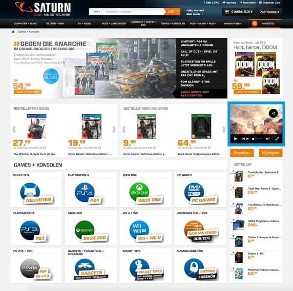 Saturn bindet Inhalte von Computecs Video-App ein