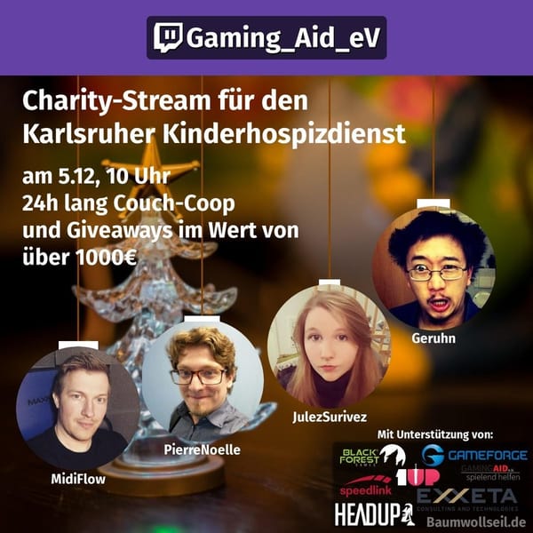 Twitch-Streamer Geruhn und Gaming Aid starten Spenden-Livestream