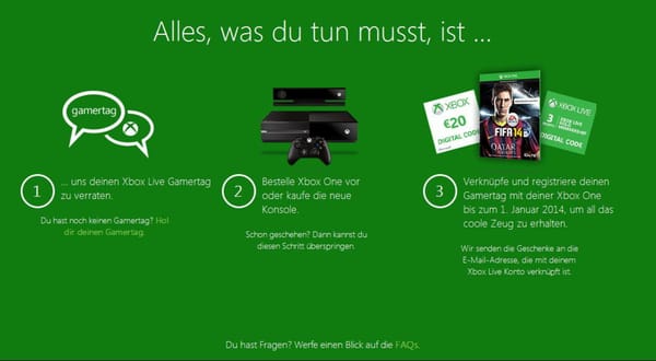 Xbox One: Microsoft versüßt Kauf mit "FIFA" und XBL-Gutscheinen