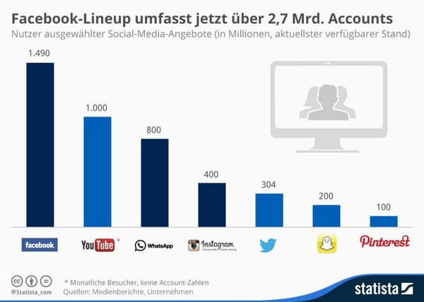 Facebook Inc.ist Account-Weltmeister