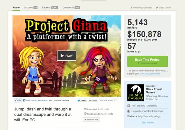 "Project Giana" überschreitet Finanzierungsschwelle