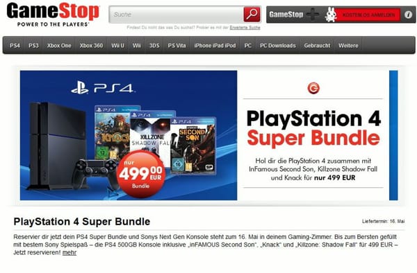 GameStop schnürt PS4-Superbundle