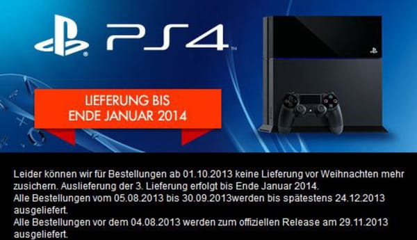 PS4: Auch neue GameStop-Vorbesteller schauen zum Fest in die Röhre