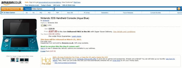 3DS: Amazon UK legt nach