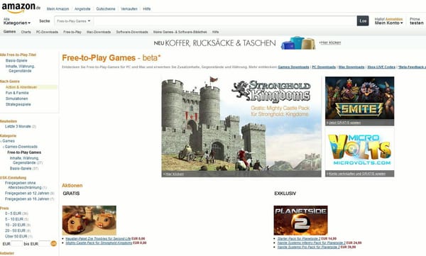 Amazon.de startet Free-to-play-Angebot