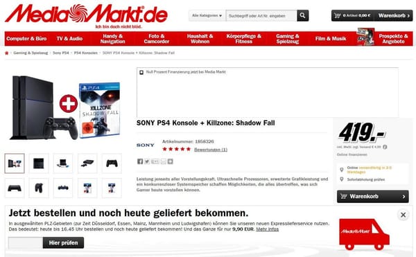 Media Markt stellt PlayStation-Konsolen ins Schaufenster
