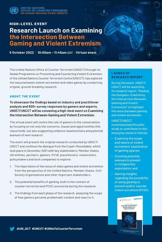 Vereinte Nationen präsentieren Studie über Gaming und gewälttätigen Extremismus