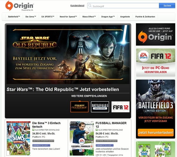 Origin erreicht 4,2 Mio. Gamer