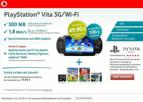 Vodafone lockt Vita-Käufer mit drei Spielen