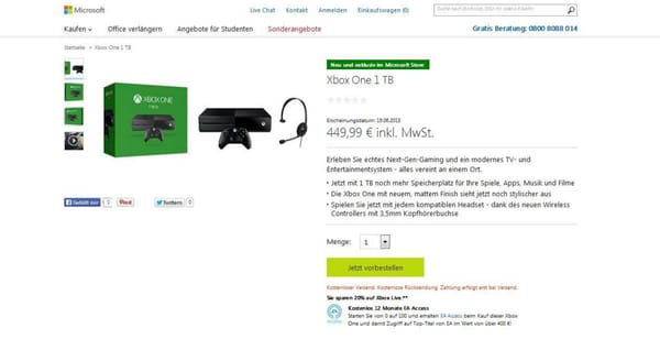 Microsoft verkauft 1TB-Xbox zunächst exklusiv im eigenen Store
