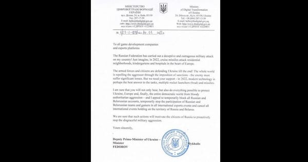 Ukraine fordert Maßnahmen von Spieleherstellern gegen Russland