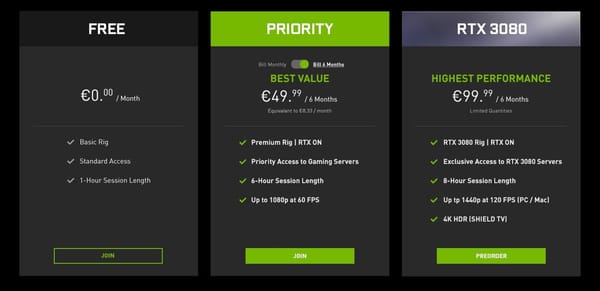 Nvidia führt limitierte GeForce Now RTX 3080 Mitgliedschaft ein