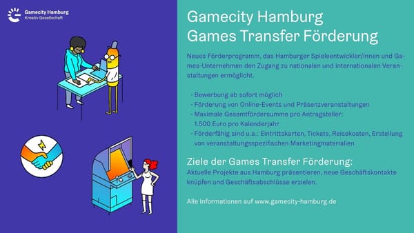 Gamecity Hamburg fördert Event-Teilnahme von Spieleentwicklern