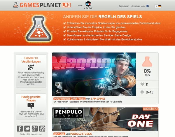 Gamesplanet Lab bietet Schwarmfinanzierung für Games