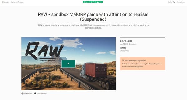 Kickstarter beendet Finanzierungskampagne für "Raw"