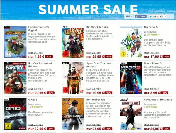 Gamesload startet Summer Sale