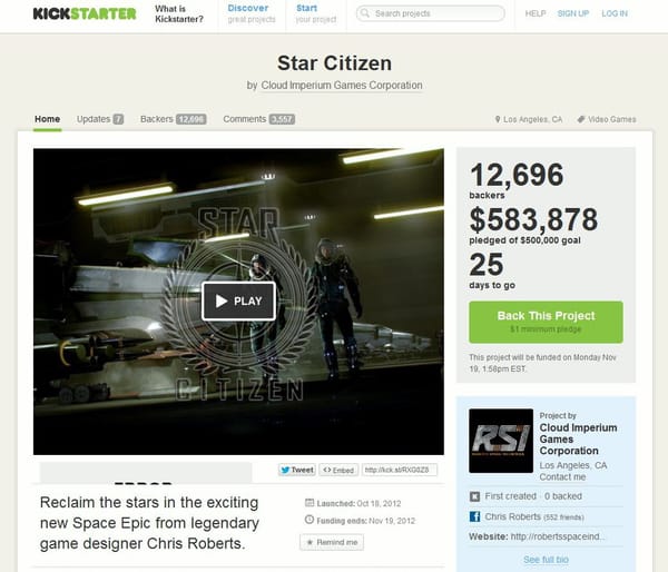 "Star Citizen" übertrifft Kickstarter-Ziel