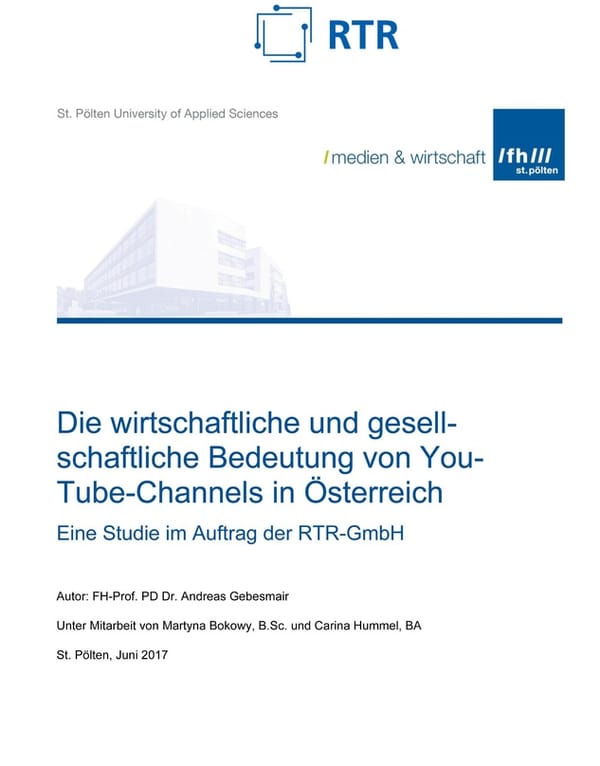 Studie analysiert Österreichs Top 100 YouTuber