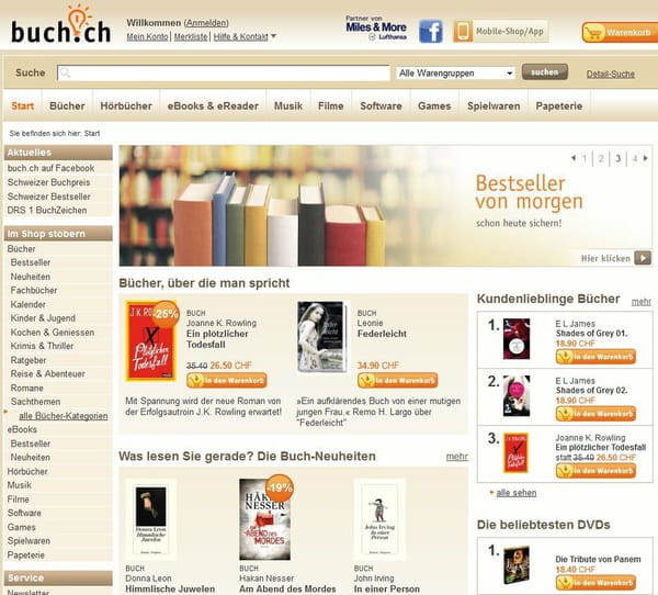 Buch.de kapituliert vor starkem Franken