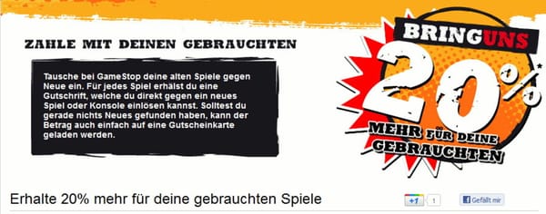 GameStop wirbt mit Ankaufsbonus