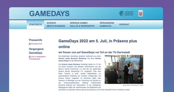 Serious Games Gütezeichen wird auf GameDays vorgestellt