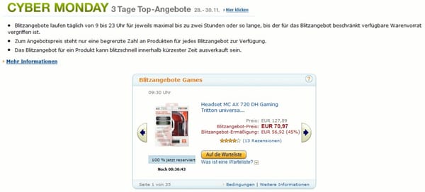 Amazon feiert mit Games-Schnäppchen drei Tage lang Cyber Monday