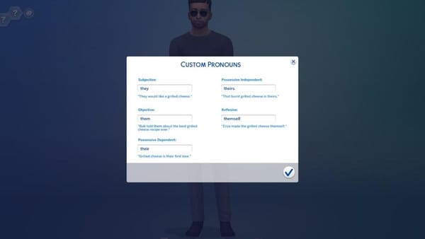 "Die Sims 4" führt non-binäre und anpassbare Pronomen zunächst im Englischen ein
