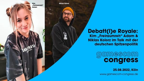 Debatt(l)e Royale: Adam und Kolorz moderieren gamescom Polit-Talk
