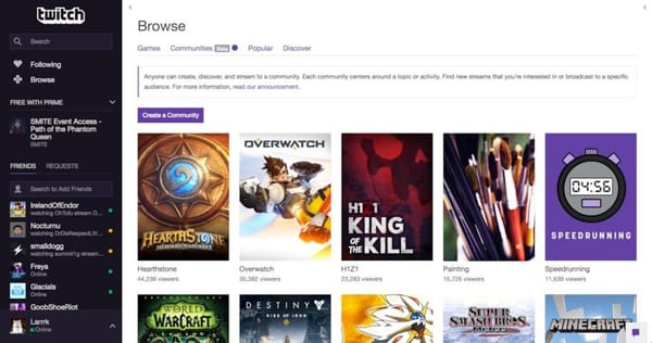 Twitch startet neuen Service Communities