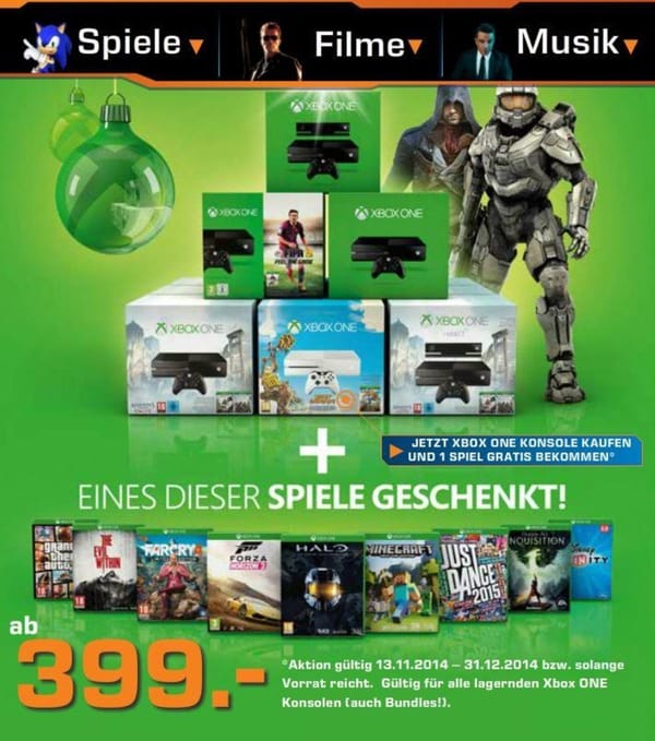 Saturn verschenkt in Österreich Xbox-One-Spiele