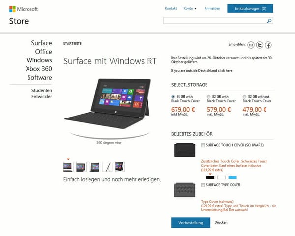 Microsoft positioniert Surface im Hochpreissegment