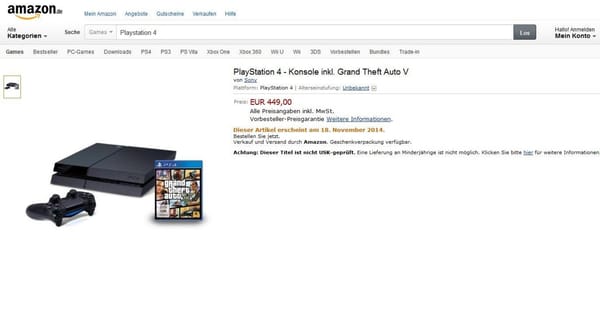 Amazon führt PS4-"GTA"-Bundle
