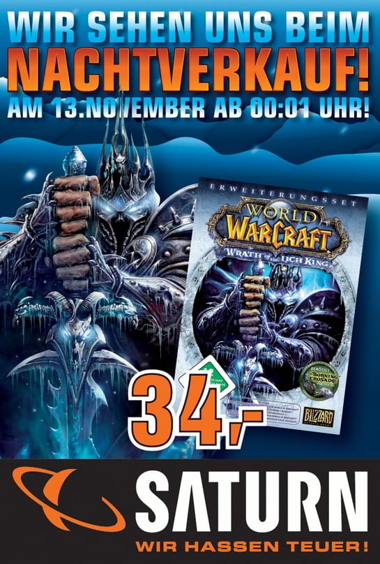 Saturn begrüßt den "Lich King" mit Mitternachtsverkauf