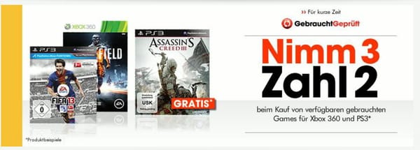 GameStop mit "3 zum Preis von 2"-Aktion