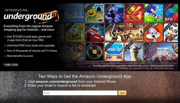 Amazon startet Underground-App-Flatrate auch in Österreich und Schweiz