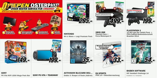 Media Markt stellt Konsolen ins Schaufenster