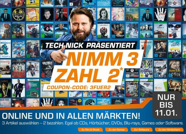 Saturn gibt drei zum Preis von zweien