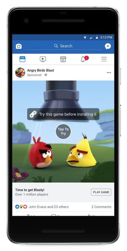 Neue Werbeformate bei Facebook-Apps