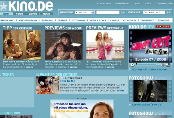 KINO.DE startet 2008 erneut mit einer IVW Rekordmeldung