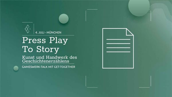 Games/Bavaria lädt zu Storytelling-Talk Anfang Juli